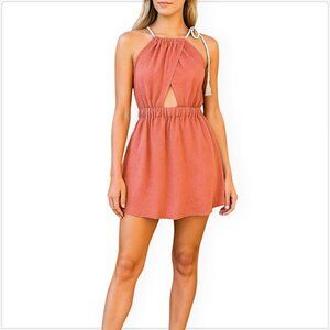 Joie Soft Eve Cotton Mini Cutout Tassel Elastic Waist Summer Dress NWT NEW XS